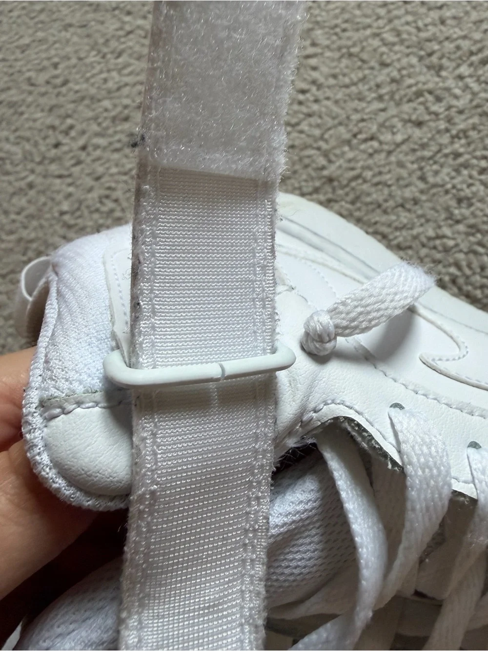 Nike Kids White Mid-Top Sneakers with Ankle Strap